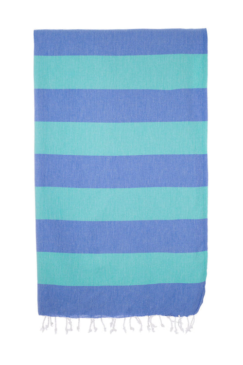 Turkish Towel Co Royal Blue & Sea Green Turkish Beach Towel 
