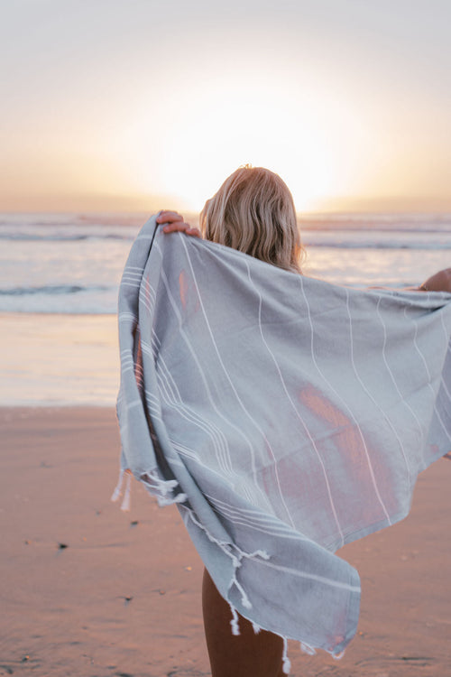 Grey beach towels turkish towel co