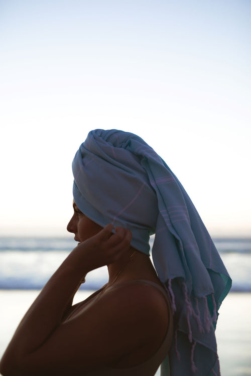 Classic Sky Blue Turkish Towel